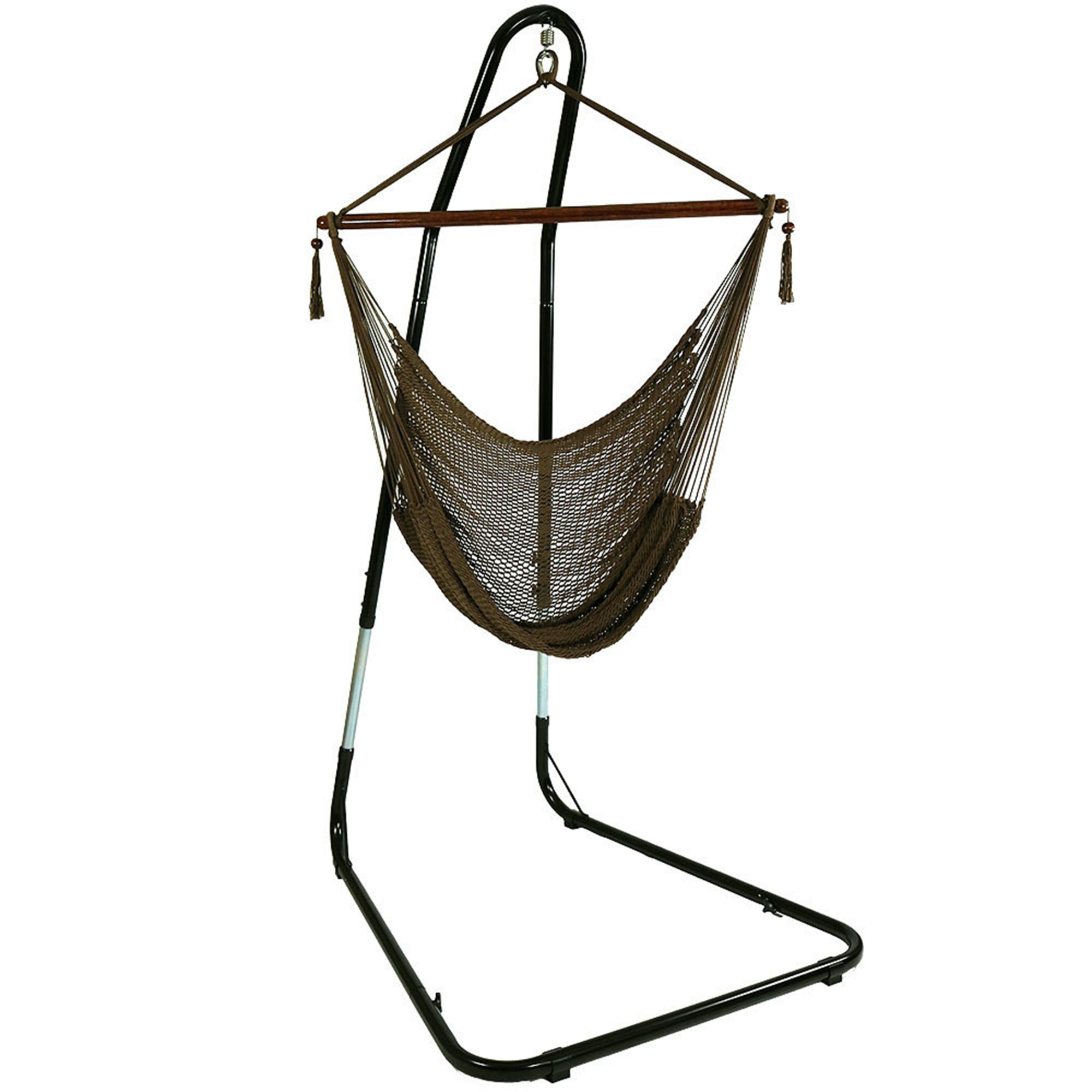 Sunnydaze Decor, Caribbean XL Hammock with Adjustable Stand - Mocha, Color Brown, Capacity 300 lb, Material Polyester, Model# CJHC-Mocha-COMBO